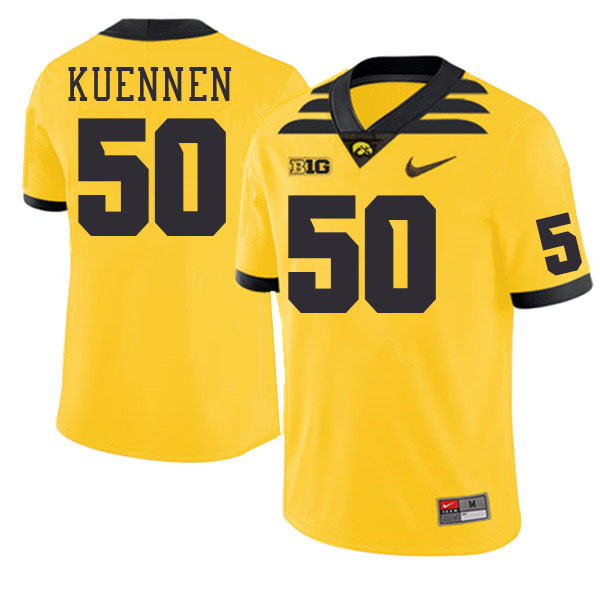 Men #50 Ryan Kuennen Iowa Hawkeyes College Football Jerseys Stitched-Gold